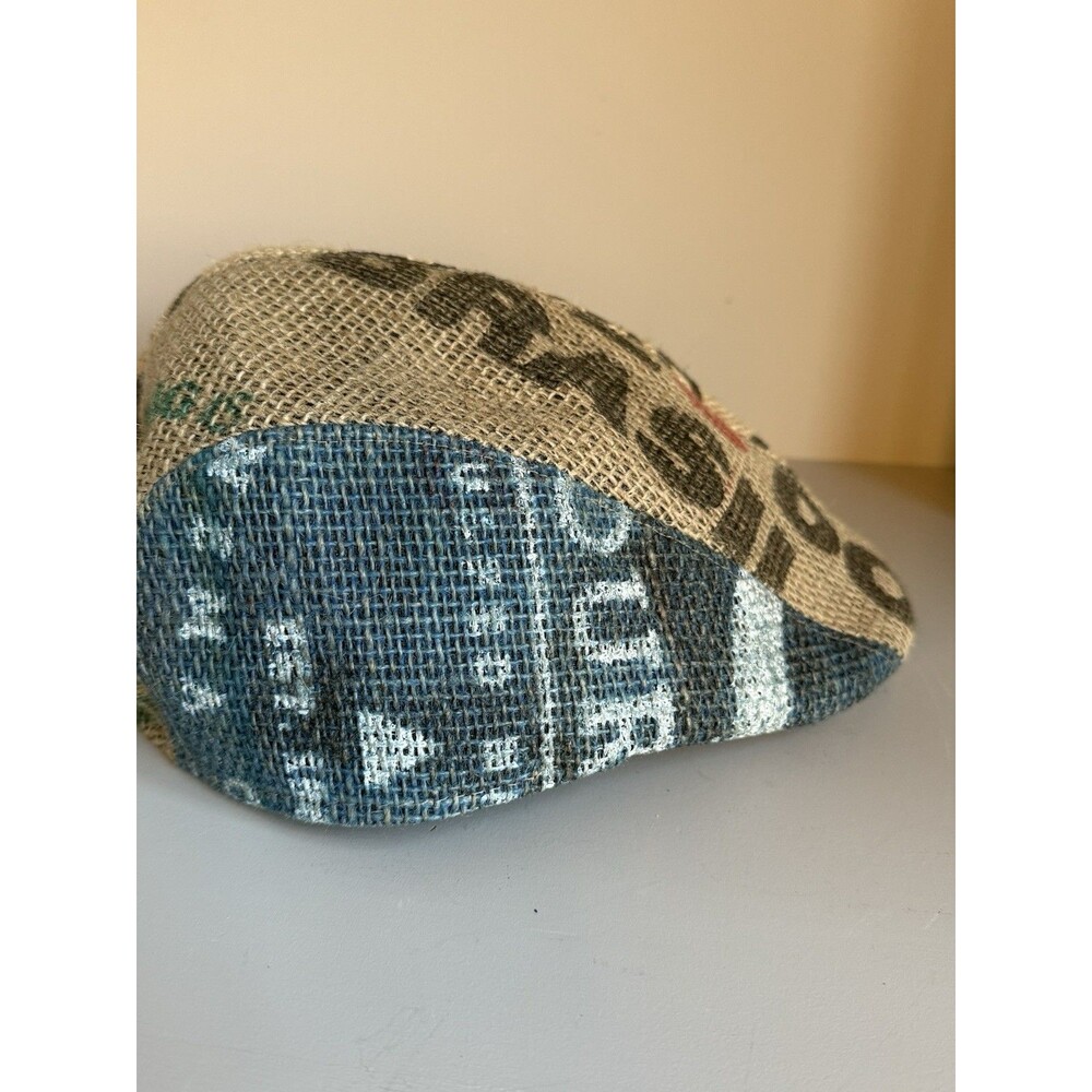 Hills Hats XL Flat Cap Ivy Newsboy Jute Burlap Coffee Sack Made NZ Eco Vintage - Picture 4 of 6